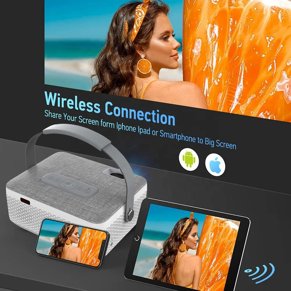 Smart Portable Pico LCD Led 720P Gaming Movie Video Projector Home Theater Digital Projector For Mobile Phones Tablets TV