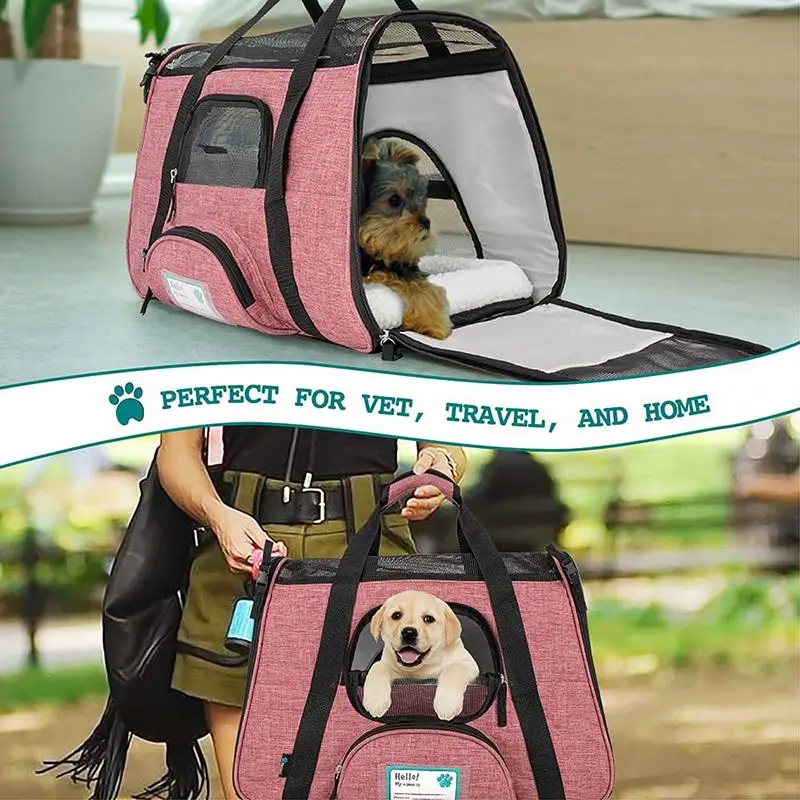 Premium Airline Approved Soft-Sided Pet Travel Carrier | Ventilated, Comfortable Design with Safety Features | Ideal for Small