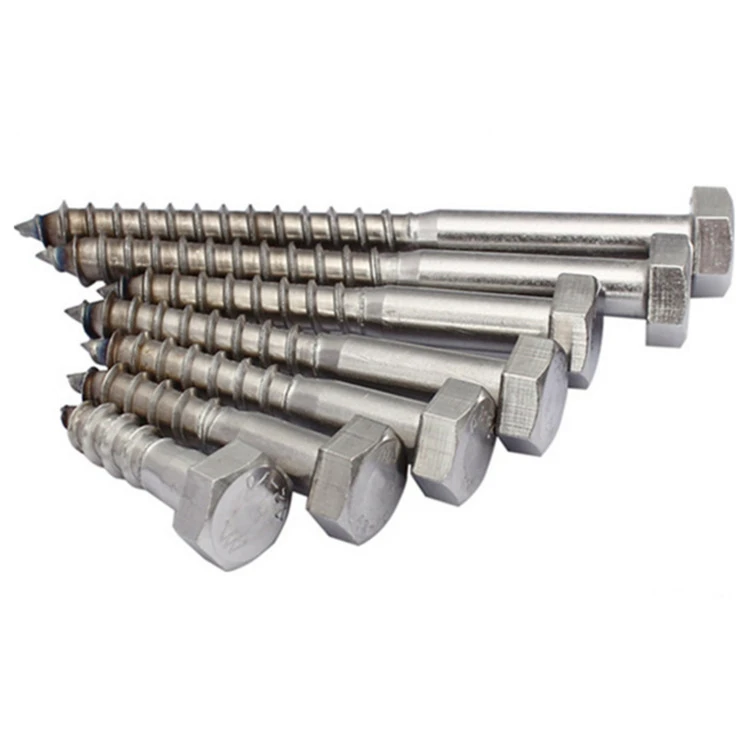 
Goshen DIN571 Hexagon Head Wood Screws W6 Stainless Steel 304 Half Thread Top Fastener Supplier 
