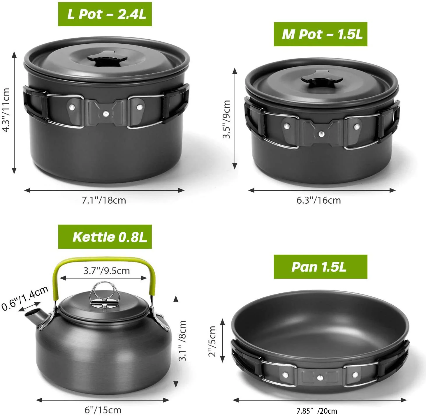 winpolar Factory sales outdoor pot setscooking pot set non-stick cookware camping cookware camping kitchen