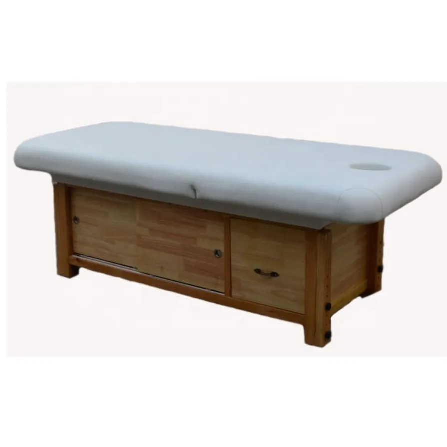 Modern Adjustable Spa Beauty Salon Cosmetic Eyelash extension chair Facial Treatment Table Solid Wooden Thai Massage Bed