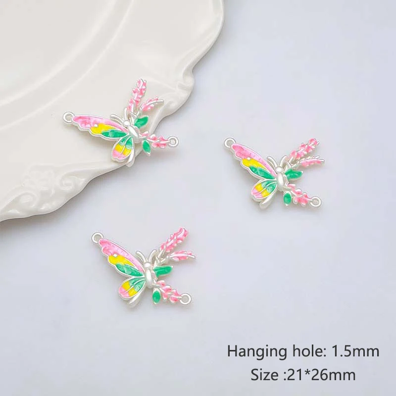 Super color butterfly double pendant diy handmade bracelet necklace earrings material accessories all match