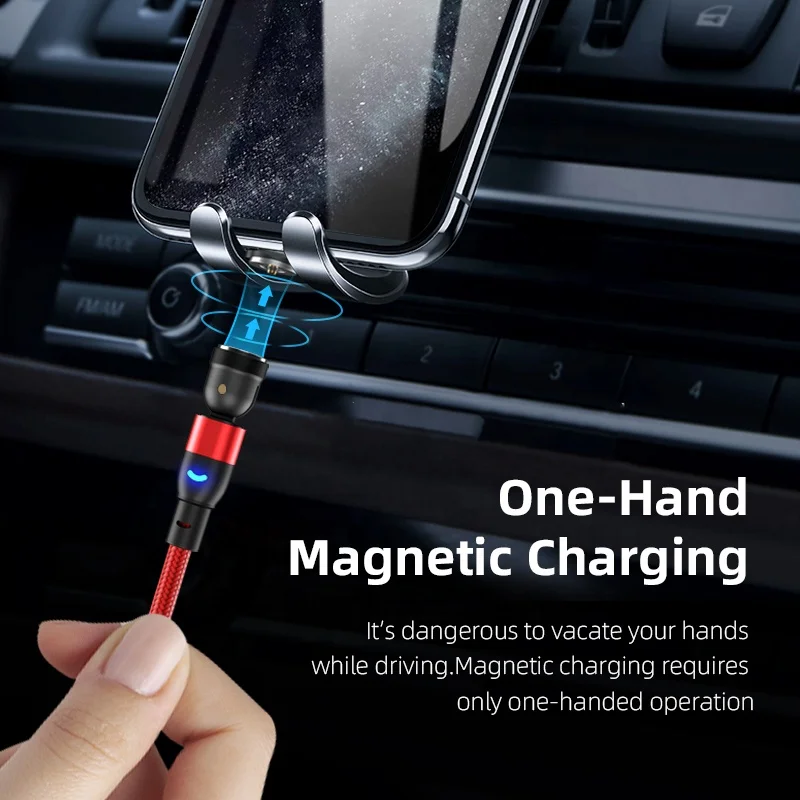 free logo print 540 rotating 3 in 1 fast charging cable type c magnetic cable usb phones charging cable magnetic for promotion