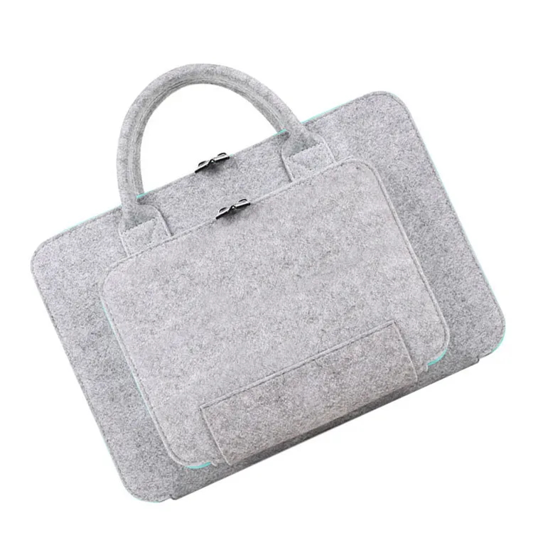  15.6 Inch Felt Laptop Sleeve Bag with Handle Notebook Computer Case Pouch Accessories Holder Opp + Carton