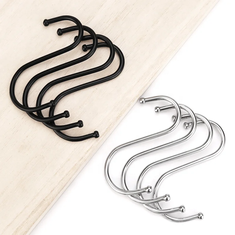 Wholesale Stainless Steel S-Shape Towel Hook Classic Multi-Function Polished Hanging Hooks Novelty Kitchen Accessories