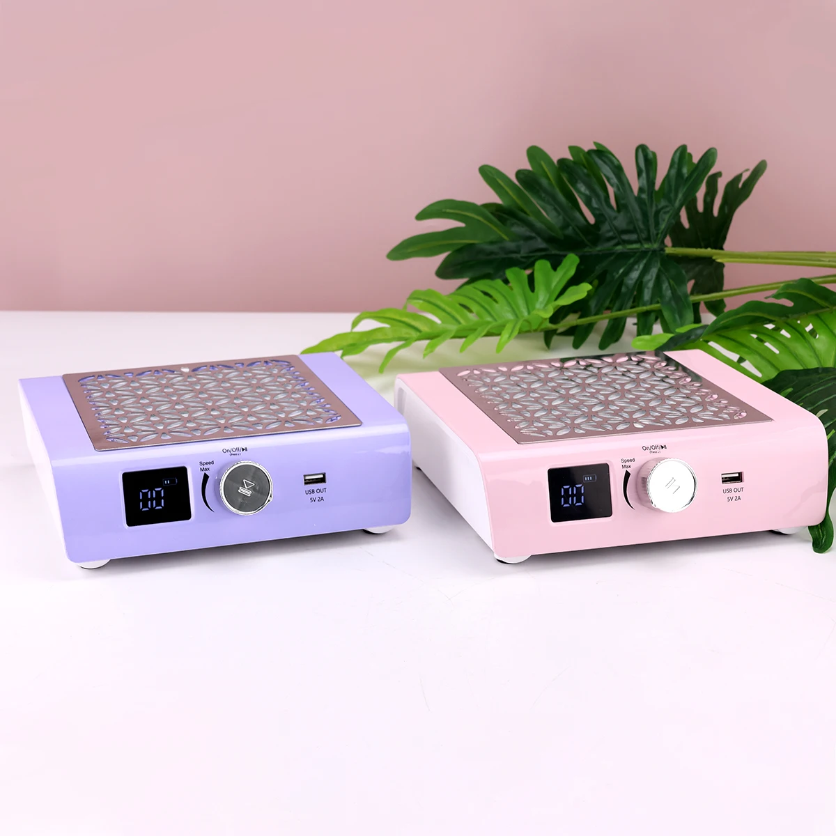 Patented Design 4,500rpm Strong Suction Power 85W Brushless Rechargeable Electric Nail Dust Collector Fan Vacuum Salon Use