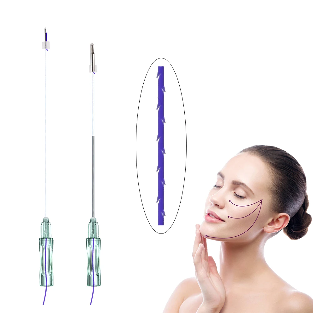 Hottest Selling Non-invasive Suture 21G 50mm 3-1 COG Thread PDO with L Needle