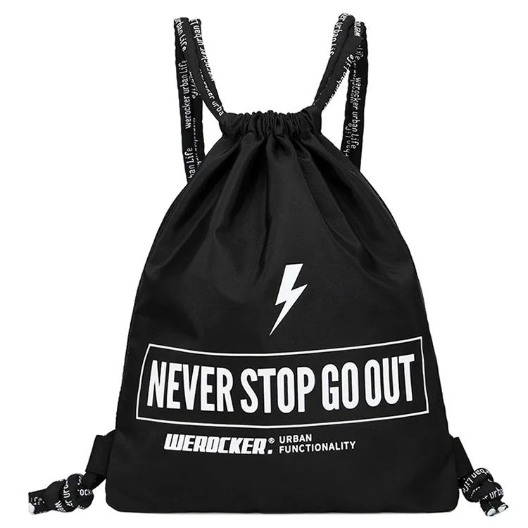 2022 High Quality With Pu Corner Customized logo Printed Nylon Drawstring Backpack