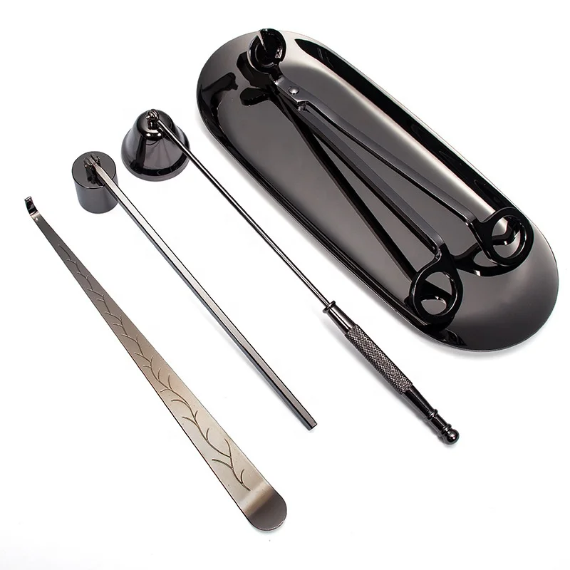 5 in 1 Candle Wicks Trimmer Kit Candle Care Tool Accessory Set Stainless Steel Wicks Scissors Manual Snuffer Extinguisher