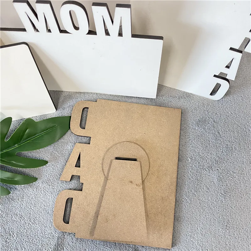 Glosy White DIY Blanks MDF Hardboard Wooden Photo Frame Sublimation Panels with Stand for Dye Heat