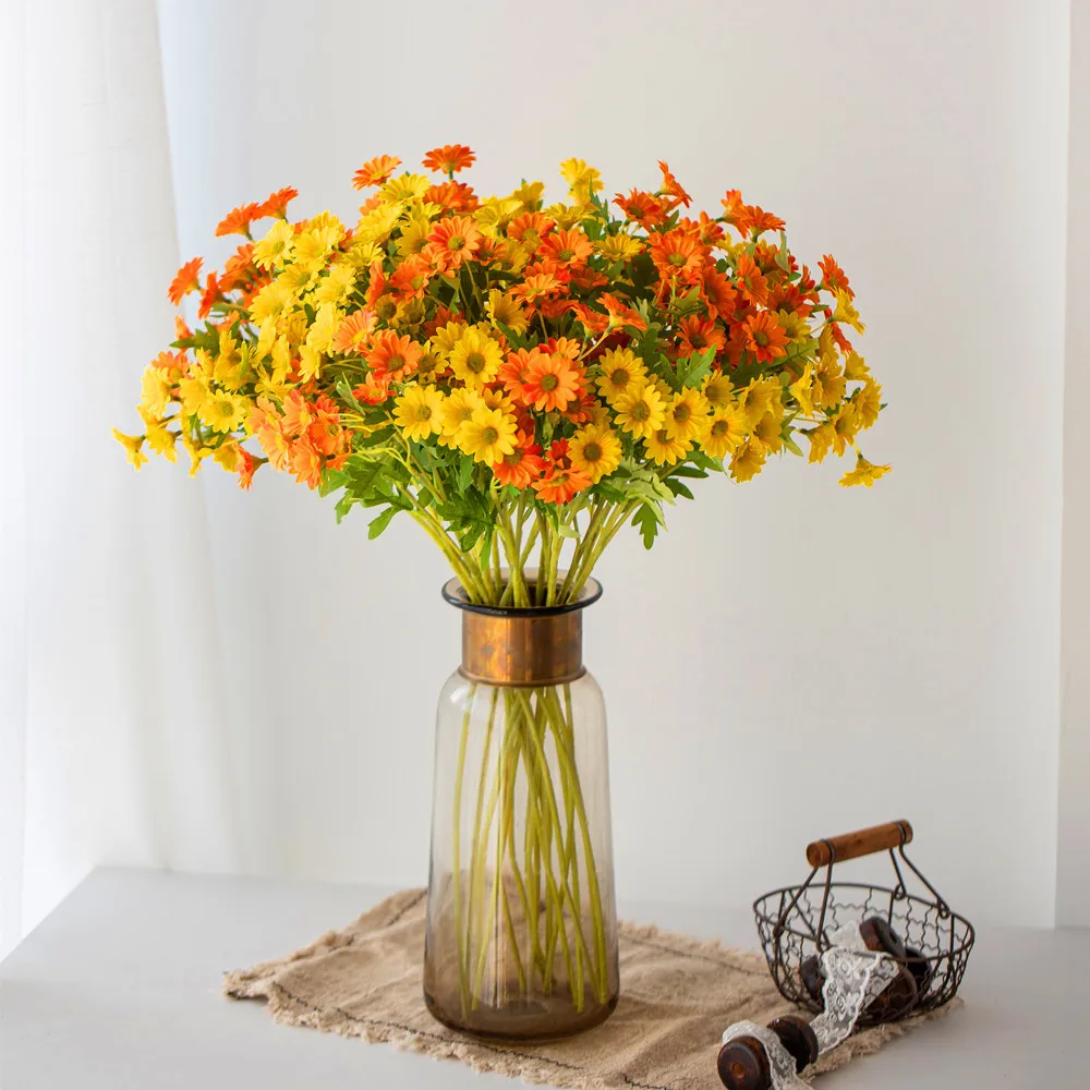 Factory price 54 cm big flower chrysanthemum home decor 13 heads artificial silk flower chrysanthemum