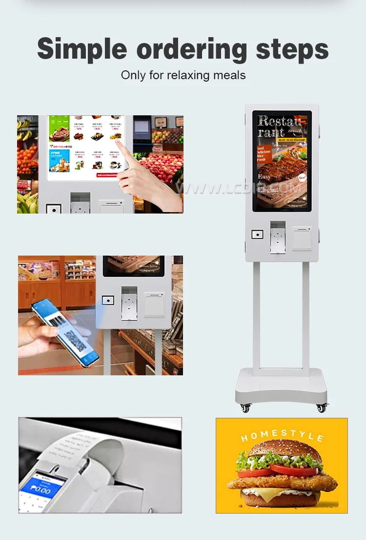 24-дюймовый Android 11 POS дисплей меню экран торговый центр фаст-фуд самообслуживание киоск оплаты парковки с сенсорным экраном