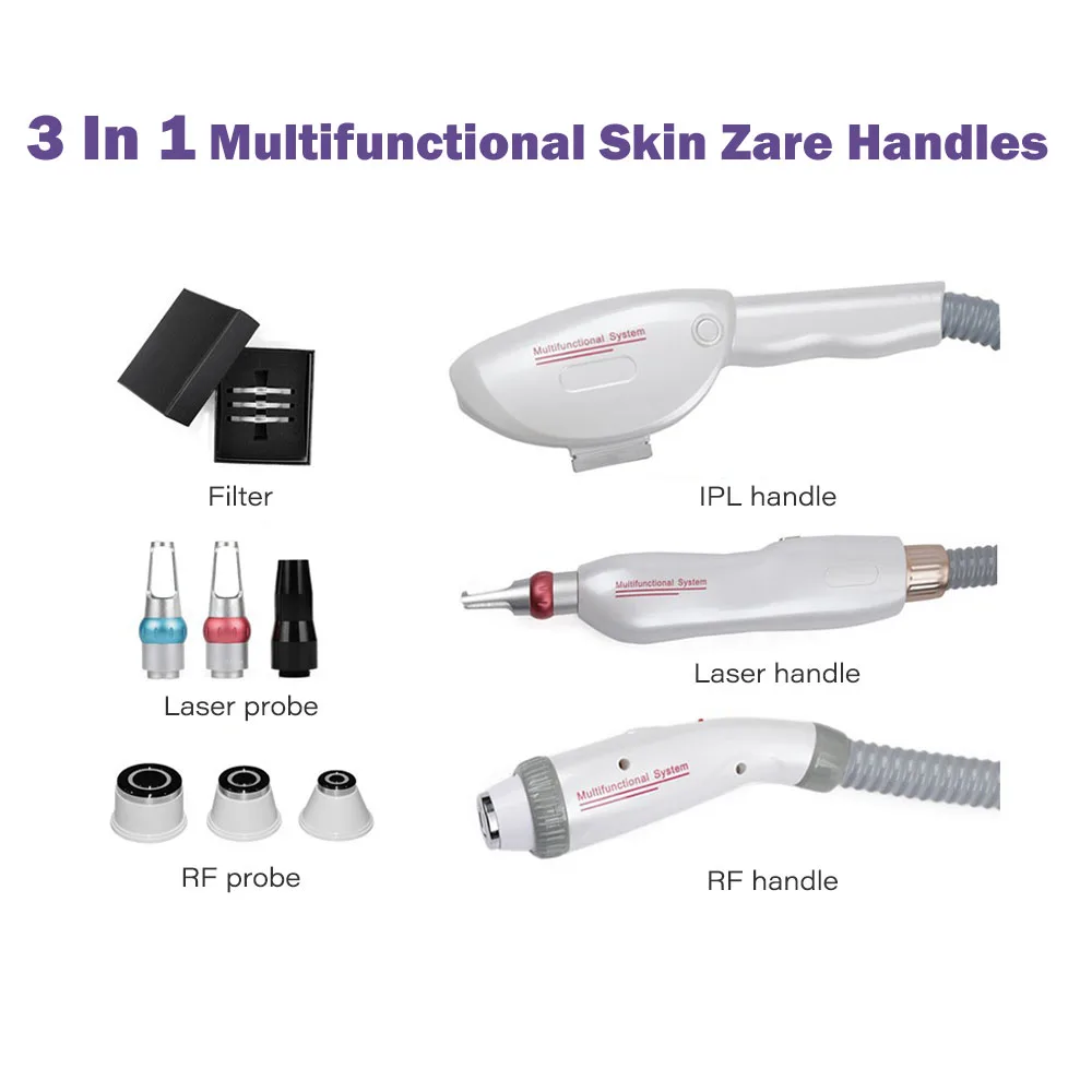 4 In1IPL RF radio frequency hair removal picosecond nd yag laser tattoos pigmentation removal beauty equipment