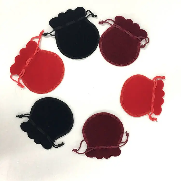 Custom Logo Multi Colors Gift calabash Pouches Drawstring Velvet Jewelry Gourd bags