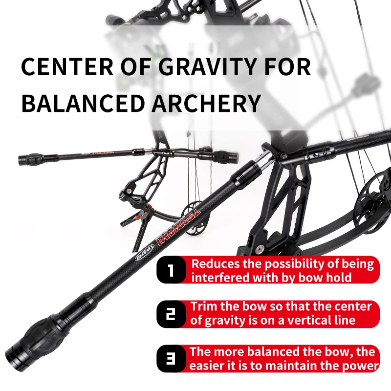 8Inch Shooting Archery Bow and Arrows Set Balance Bar Stabilizers 3K Carbon Hunting Accessories Portable Stabilisers for Sale