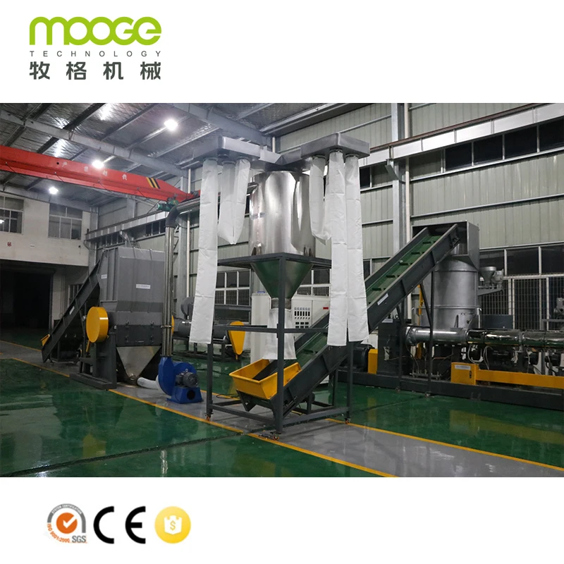 Waste Nylon Polyester Yarn Recycling Plastic Granulator Granulating Pelletizing Line Machine