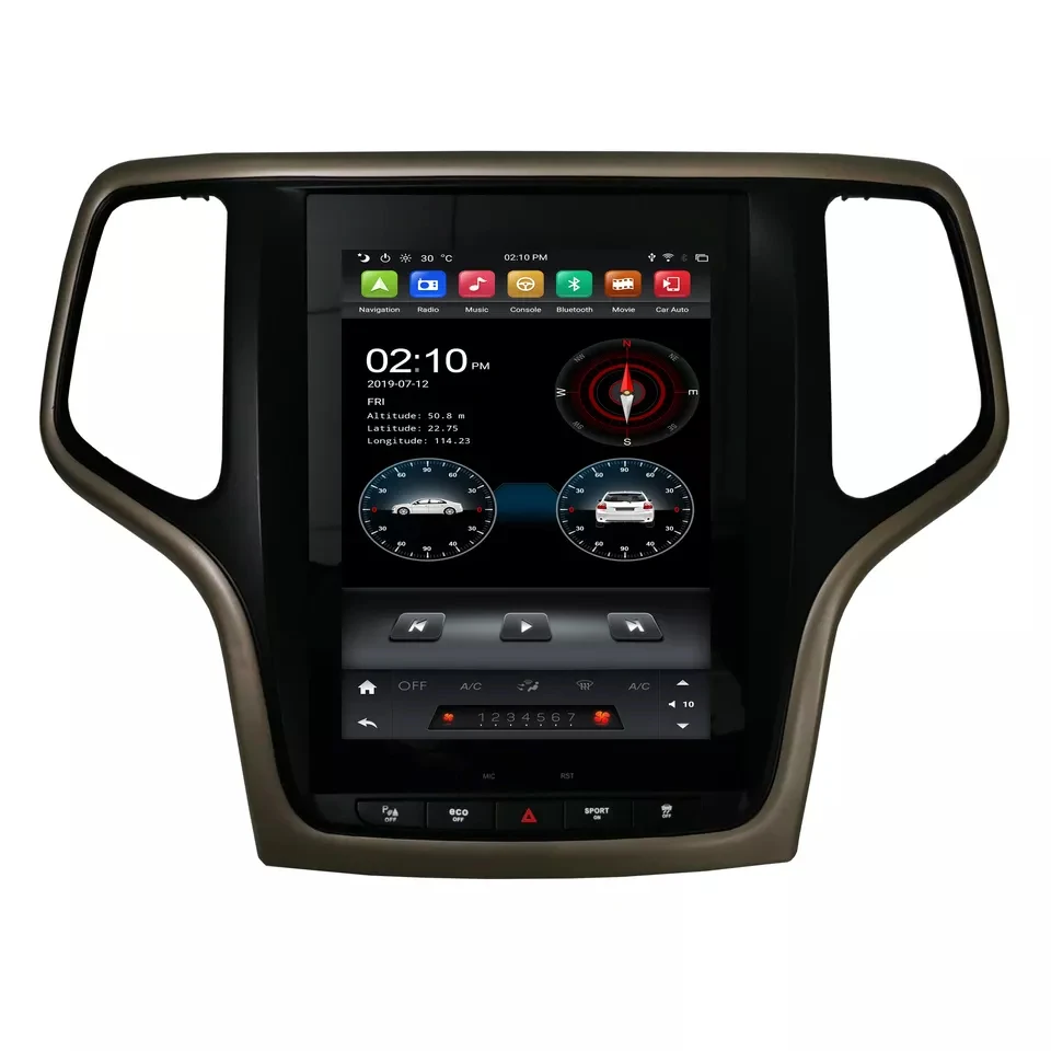 Автомагнитола Tesla на Android с вертикальным сенсорным экраном для 2008-2012 Jeep Grand Cherokee Gps-навигация