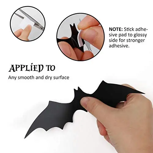 Halloween Party Decor with 60 Pieces Bat Sticker Halloween Sticker for Scary Halloween Decorations,Party Decorations,Kids Party