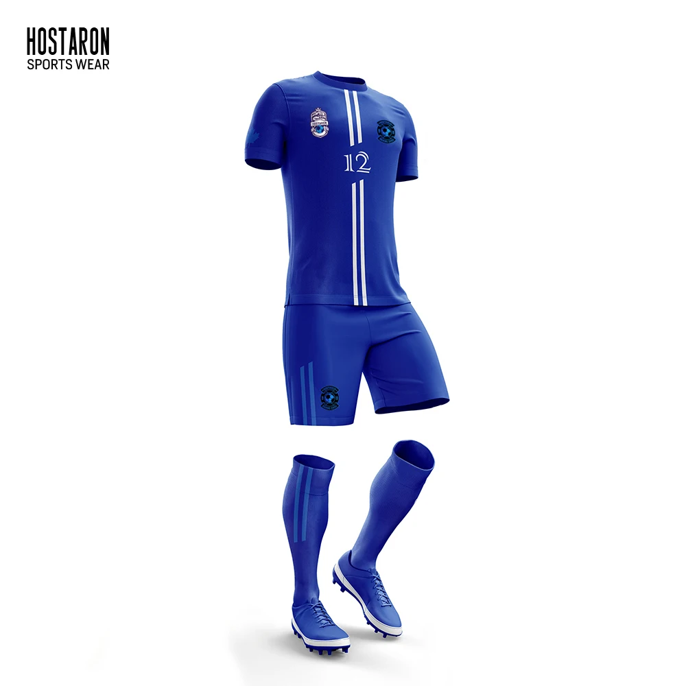 HOSTARON OEM Custom Sublimation Print Football Uniform Full Set Soccer Wear Tracksuit Jacket Training T Shirt Soccer Jersey Kit