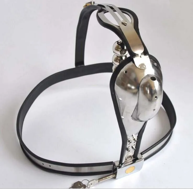 Hot Men T-shape Stainless Steel Bondage Chastity Belt Male With Anal Plug Sexy Understand Pant