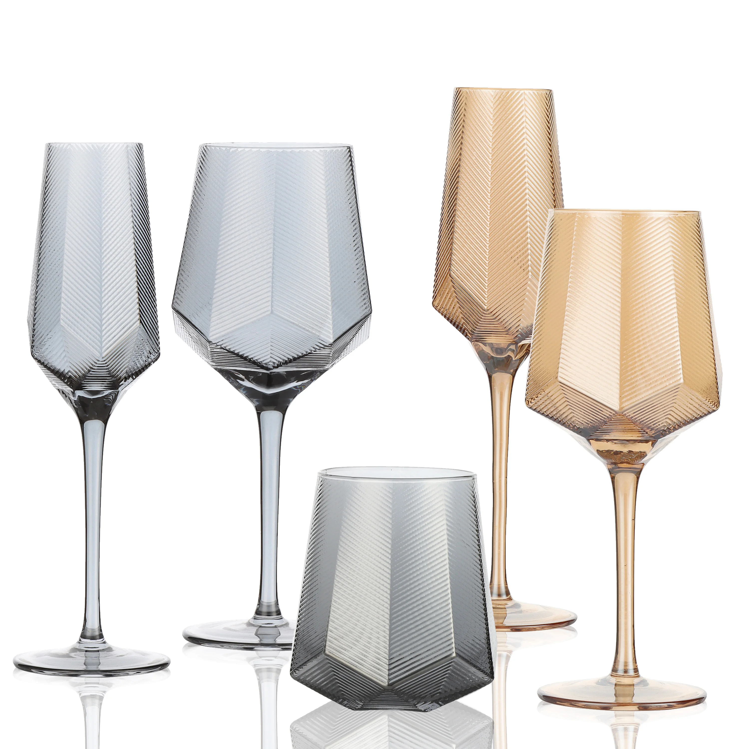 The newest embossed wine glass drinking water set glassware