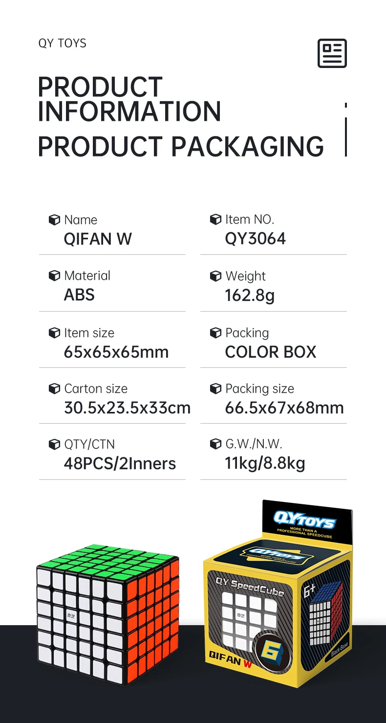 Wholesale QIYI 6x6 Speed Cube Puzzle Solution Professional Highly Challenging Toys Intellect For Teenagers