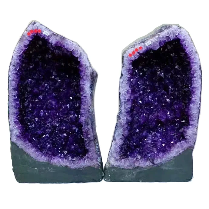 Wholesale High Quality Customization Natural Citrine Amethyst Cluster Geode Natural Amethyst Cathedral Geode