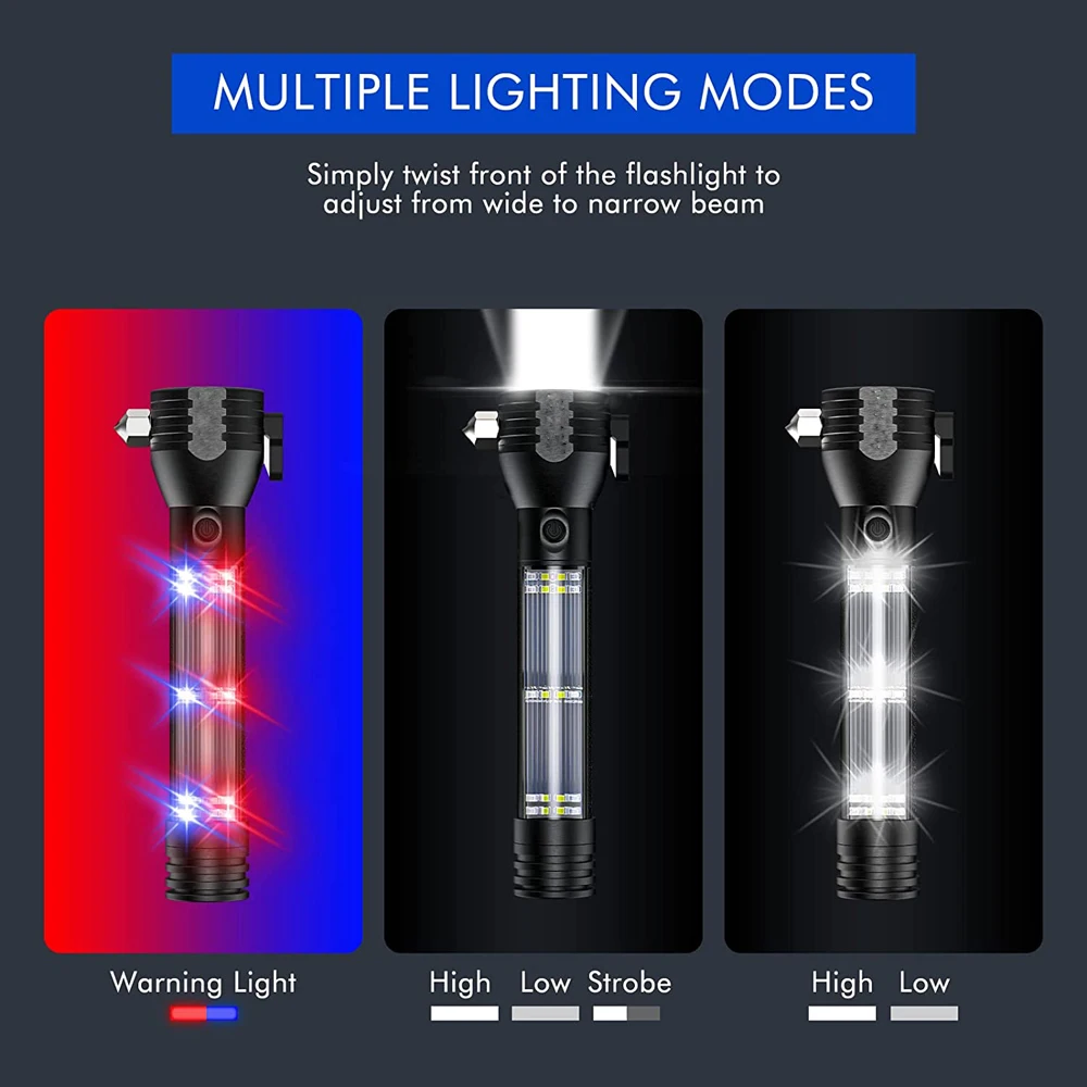 Outdoor Waterproof Flash Light, High Power mini T6 LED Glare Zoomable 5Modes Camping Flashlight