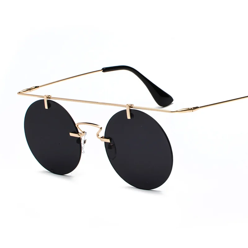 
VASHAP 892 round rimless frame fashion sunglasses plastic sun glasses vintage women men retro aesthetic Uv400 custom shades 