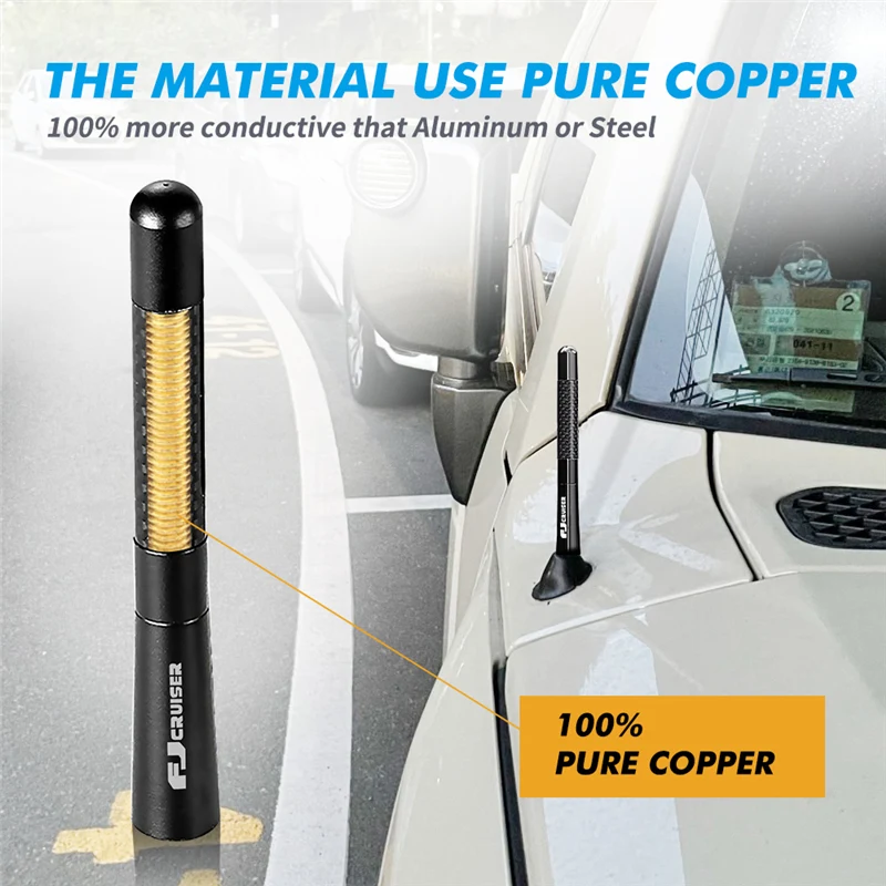 Radio Antenna Decoration  Accessories Exterior Modification Aluminum Alloy Carbon Fiber  2006-2021FOR Toyota FJ Cruiser