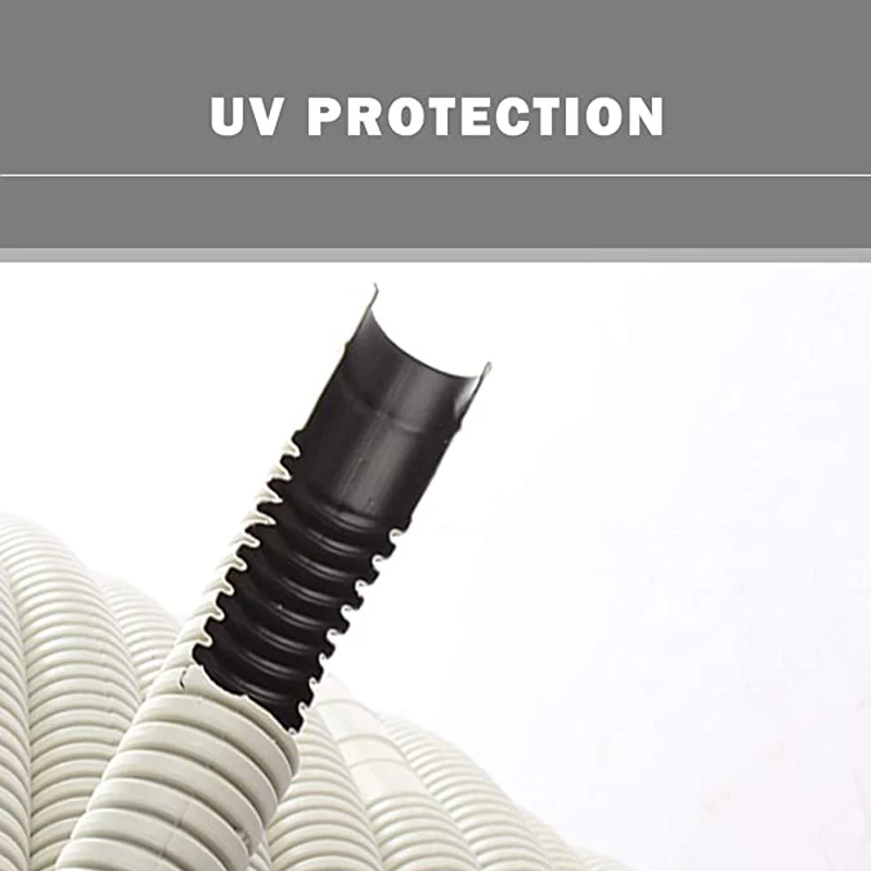50m UV protection air conditioner PVC corrugated plastic flexible drain hose AC drainage pipe
