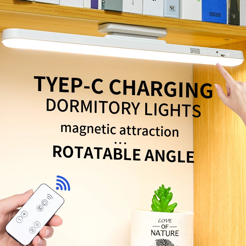 Table Lamp Usb Led Light Hanging Magnetic Cabinet Desk Lamp Chargeable Stepless Dimming Night Light Bedroom Reading Lamp