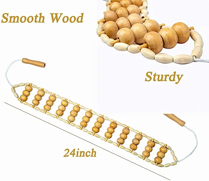 Wholesale Back Rope Wooden Therapy Body Massager Kit Board Roller Belt Wood Therapy Massage Tools Set