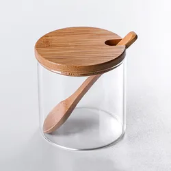 Hot sale 200ml 300ml 500ml  kitchen  glass storage  jar with lid
