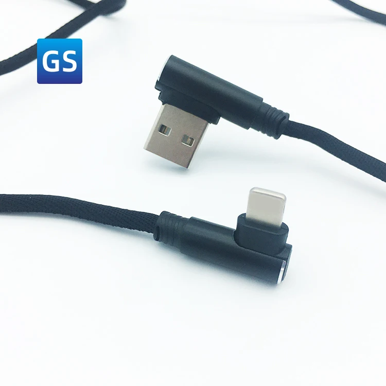 Factory Wholesale USB Type C Car Game 90 Degrees Charging Cable Cotton USB Charger Type C Wall Charger Cable