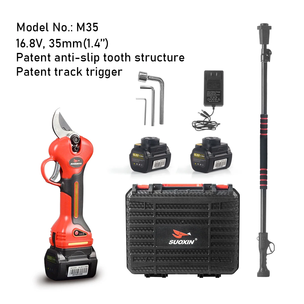 Battery Powered Pole Pruner with 2pcs Rechargeable Battery, Brushless Electric Pruner with 7.2 Feet Foldable Extension Pole
