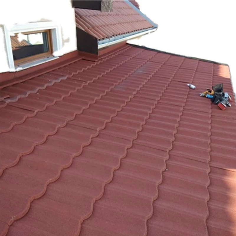 America DDP Roof tiles 0.4mm light weight roofing sheet zinc steel galvalume stone coated roofing tile metal