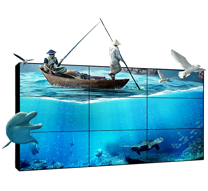 Shopping 2X2 3X3 55Inch Lcd Video Wall With Video Wall Controller For CCTV Control Room