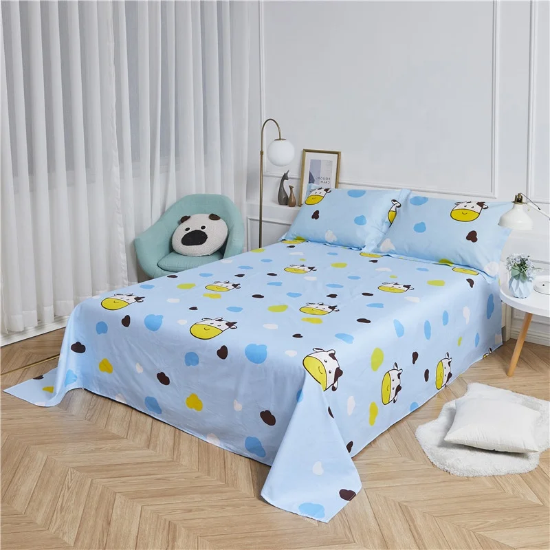 Super hot sale 100% cotton cute dinosaur kids design bedding set bed linen bed sheet