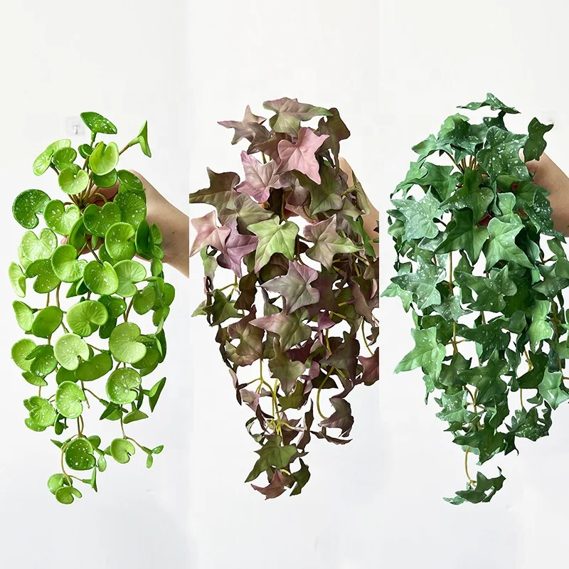 KEWEI 145 Artificial Ivy Leaves Plant Vines Succulents Plants Real Look Artificial Leaves Succulent Green Plant