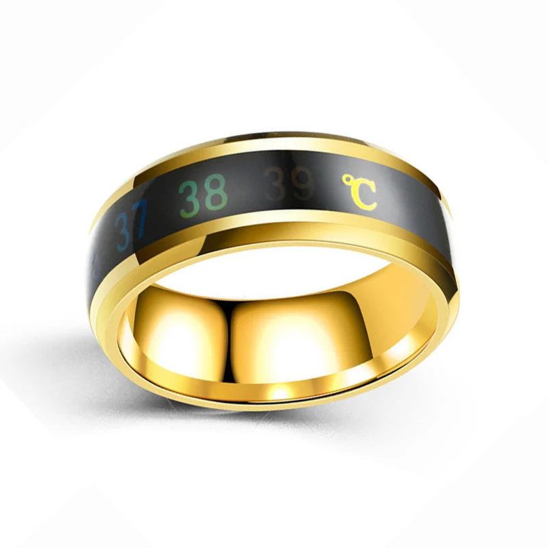 New Technology Design Customized Titanium Steel Smart Intelligent Sensor Body Temperature Ring Couple