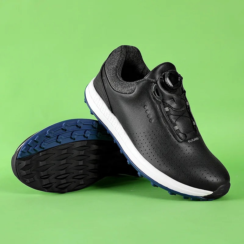 Manufacturer Wholesale Professional  Mens Leather Spike-less Rubber Premium Zapatos De Sepatu Custom Golf Shoes