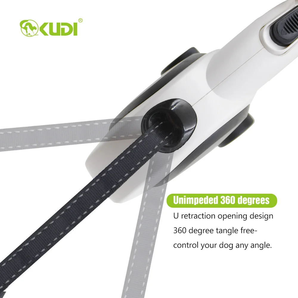 16ft Reflective Nylon Tape Heavy Duty Walking Retractable Dog Leash For Large Medium Breeds