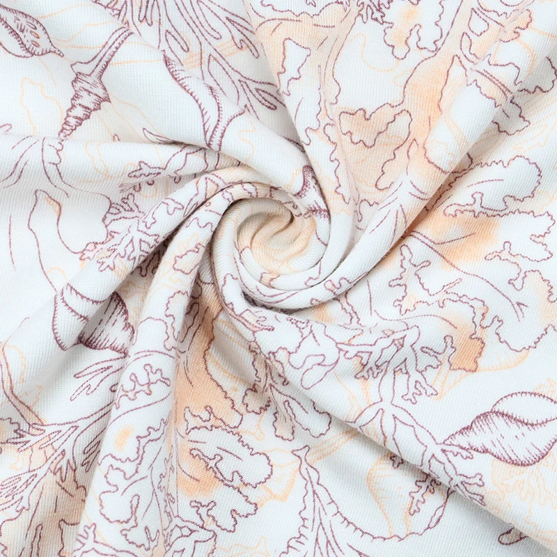 Modal 95% Spandex 5%  Welf Knitting Superfine Fiber Modal Fabric 170gsm Conch Print For Underwear/ Pajamas