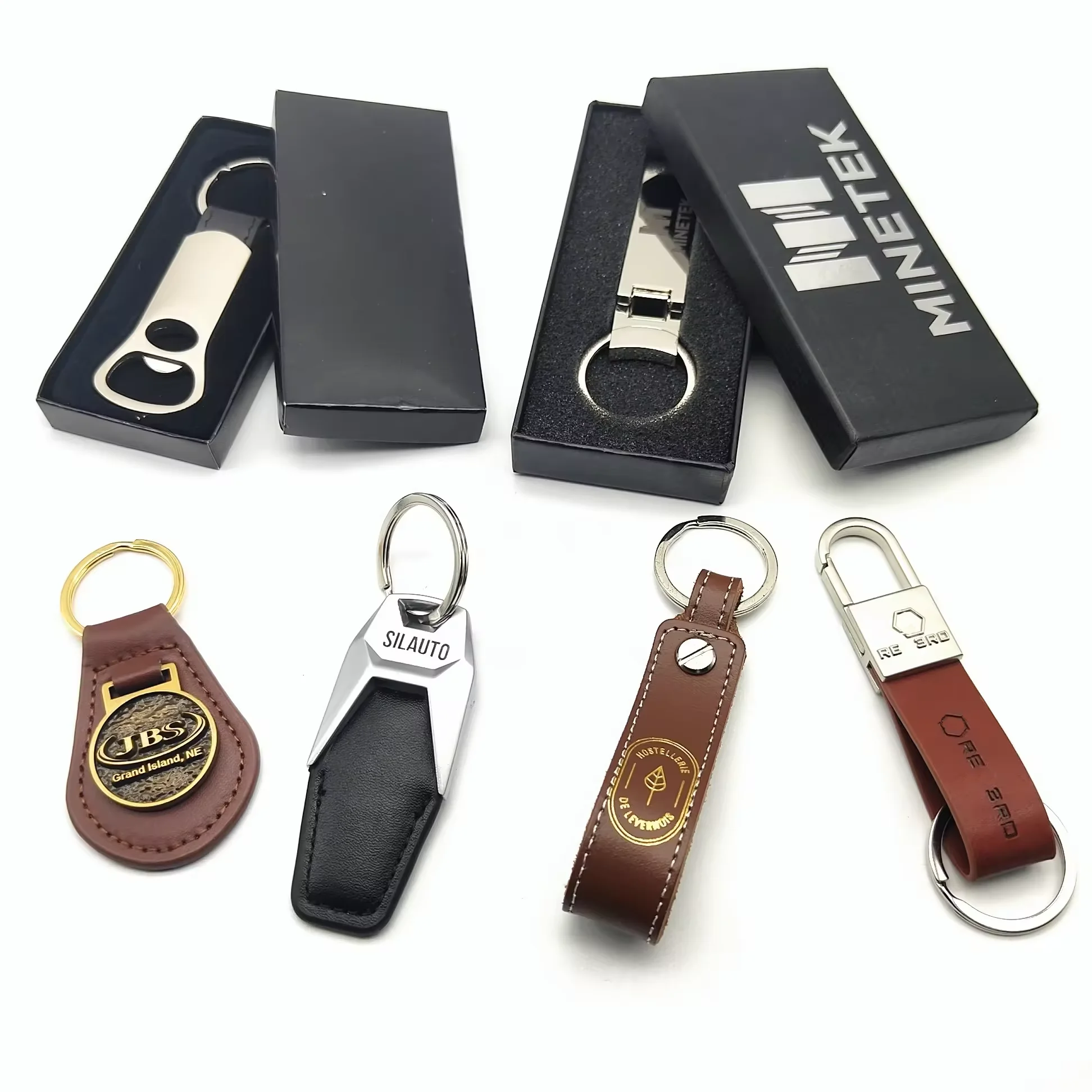 Wholesales Custom Sublimation Security Leather Keychain Badge Mini Cooper Mouse Badges Wallet Custom Holder Key Ring