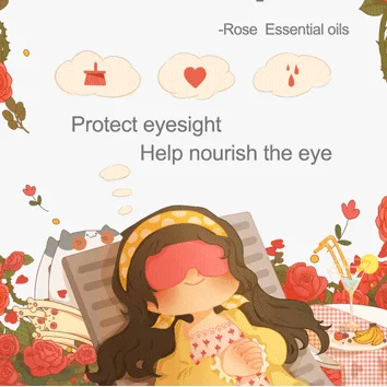 
Amazon hot selling Rose sleeping steam SPA heating eye warmer mask 