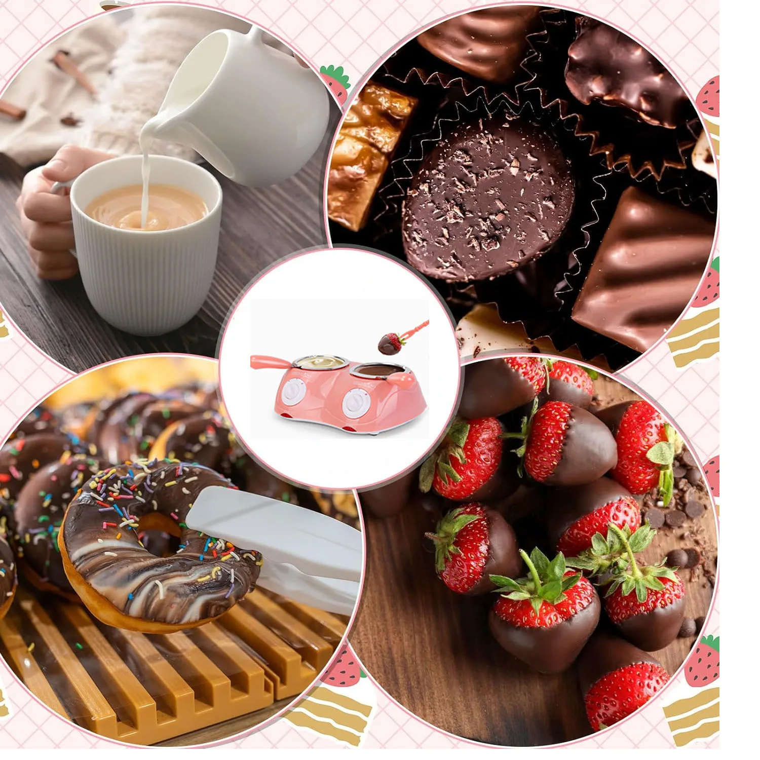 2024 New Candy Melts Chocolate Electric Melting Chocolate Pot Chocolate Heating Tempering