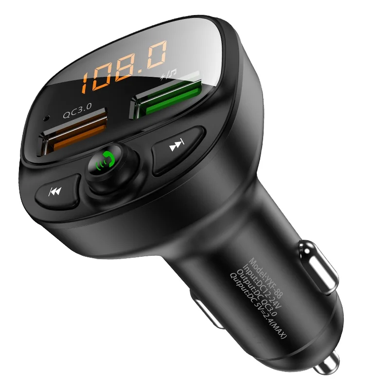 QC 3.0 Fast Charging Dual USB Car Mobile Phone Charger Fm Transmitter Car MP3 Player