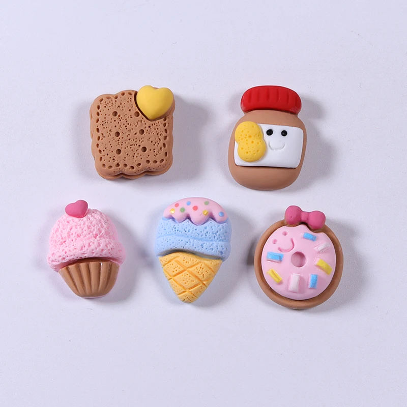 Flatback Charms Simulation Ice Cream Biscuit Micro Landscape Doll House Ornaments Cute Resin Kawaii Charms