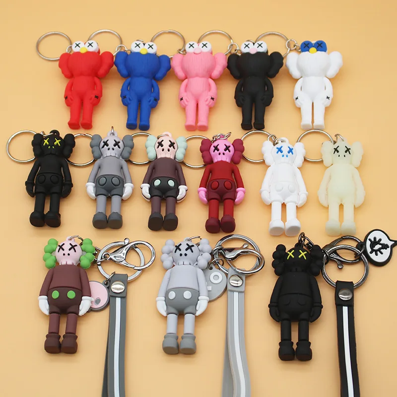 accessories wholesale pvc rubber 3d cute kawaii anime keychain cartoon keychains care kawed figure keychain